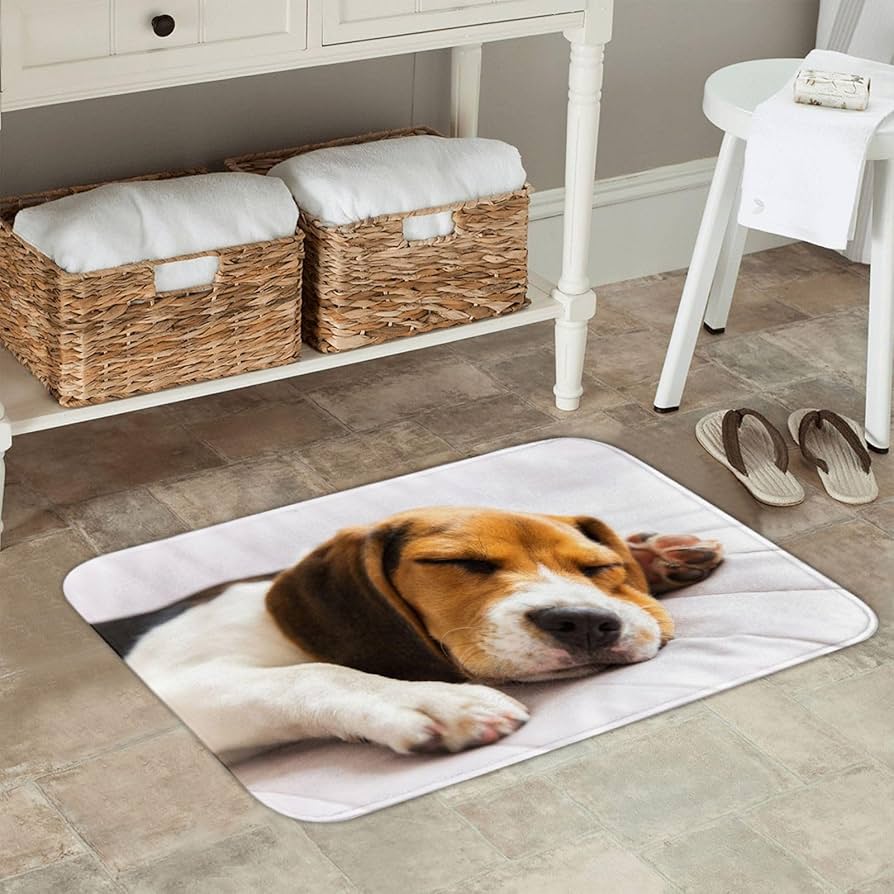 Amazon | 眠っているビーグル犬 イヌ いぬ柄 玄関マット 可愛い
